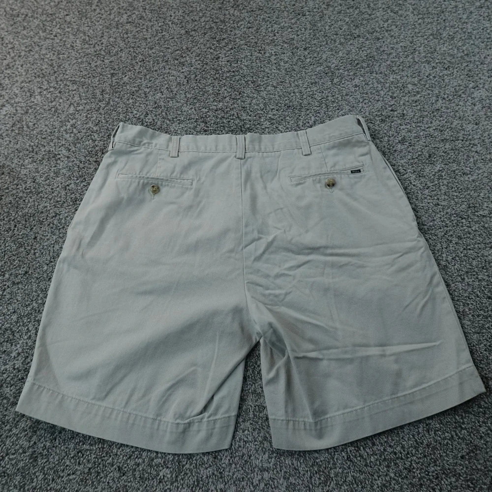 Polo Ralph Lauren Shorts Mens 36 Beige Tan Chino Golf Casual Preppy Pleated Work